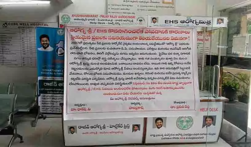 Telangana के मंत्री के आश्वासन के बाद निजी अस्पतालों ने आरोग्यश्री सेवाएं फिर से शुरू कीं Telangana के मंत्री के आश्वासन के बाद निजी अस्पतालों ने आरोग्यश्री सेवाएं फिर से शुरू कीं