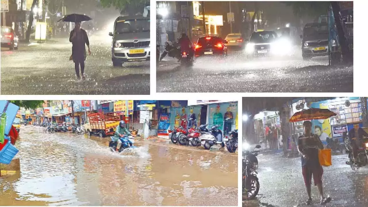 Telangana: शहर में लगातार तीसरे दिन बारिश Telangana: शहर में लगातार तीसरे दिन बारिश
