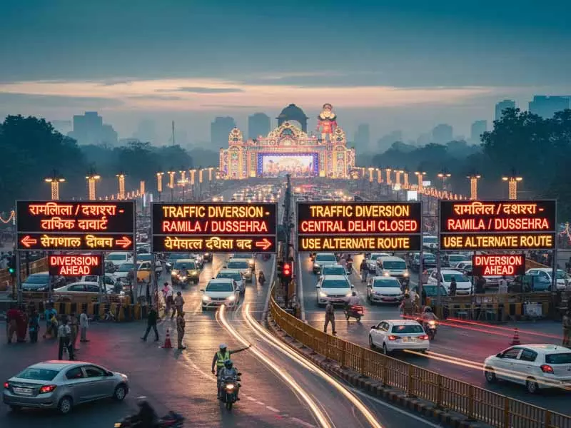 DELHI में रामलीला और दशहरा के चलते ट्रैफिक डायवर्ट, कई रूट बदले DELHI में रामलीला और दशहरा के चलते ट्रैफिक डायवर्ट, कई रूट बदले