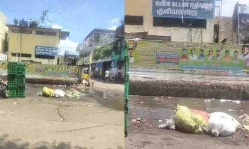चेन्नई: पश्चिम तांबरम की सबसे व्यस्त सड़क पर रुके हुए सीवेज की बदबू चेन्नई: पश्चिम तांबरम की सबसे व्यस्त सड़क पर रुके हुए सीवेज की बदबू