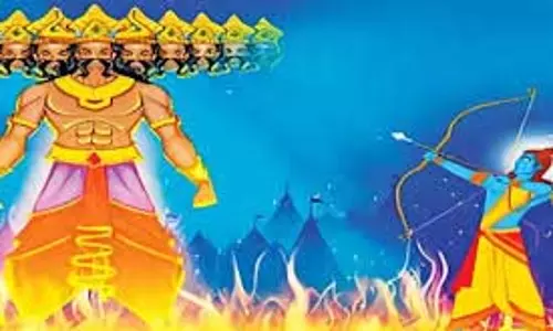 Patna :मैदान में 80 फीट ऊंचा रावण, हेलीकॉप्टर से उतरेंगे भगवान राम