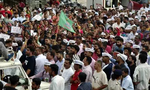 धर्मशाला में कल्याणकारी अधिकारों के लिए OBC समुदाय का विरोध प्रदर्शन