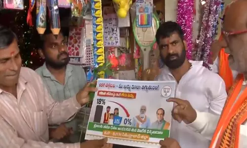 तेलंगाना में नई GST दरों पर बीजेपी सांसद ने पदयात्रा की