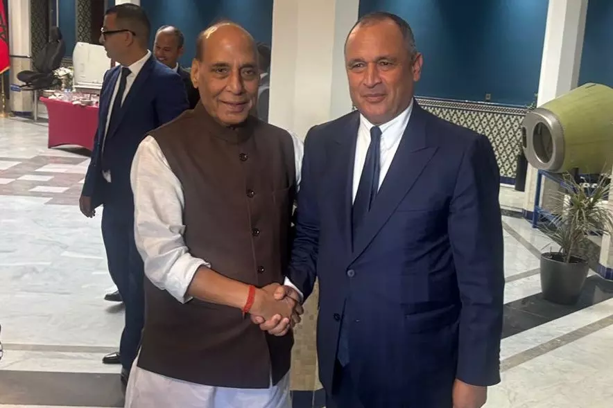 राजनाथ सिंह ने मोरक्को के मंत्री के साथ रक्षा क्षेत्र संबंधों पर चर्चा की राजनाथ सिंह ने मोरक्को के मंत्री के साथ रक्षा क्षेत्र संबंधों पर चर्चा की