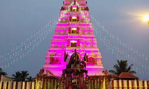 वरदराज स्वामी और चामुंडेश्वरी मंदिरों के लिए विद्युत सजावट
