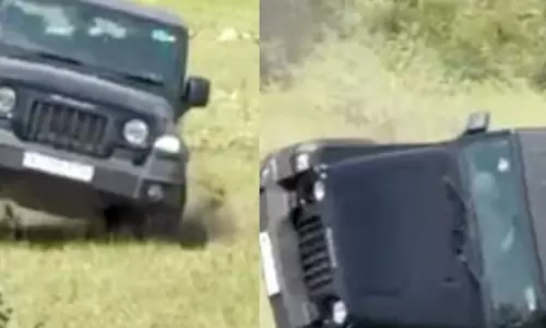 स्टंटबाजी के दौरान थार पलटा, वीडियो वायरल होने के बाद छात्र फरार स्टंटबाजी के दौरान थार पलटा, वीडियो वायरल होने के बाद छात्र फरार