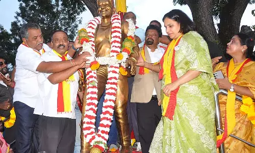 Chikmagalur : पुनीत राजकुमार की प्रतिमा का अनावरण