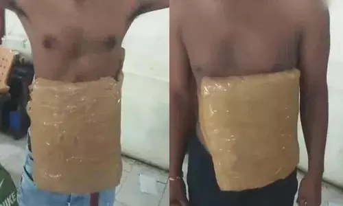 पूरे शरीर पर गांजा.. गाचीबोवली में दो तस्कर गिरफ्तार