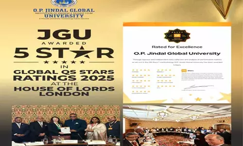 जिंदल ग्लोबल यूनिवर्सिटी को हाउस ऑफ लॉर्ड्स में ग्लोबल QS 5-स्टार उत्कृष्टता सम्मान