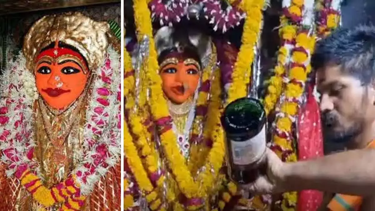 Navratri : रतलाम की कवलका माता को मदिरा भोग में चढ़ाया गया Navratri : रतलाम की कवलका माता को मदिरा भोग में चढ़ाया गया