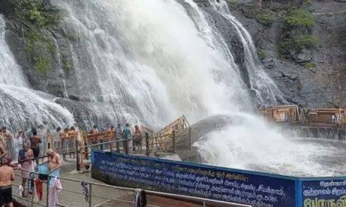 कोर्टालम क्षेत्र में भारी बारिश जारी: पेरा झरने में स्नान पर रोक
