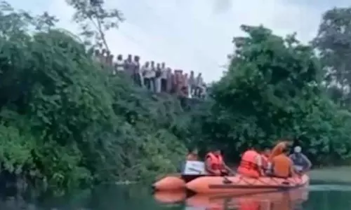 Gajapati: हरभंगी बांध में कंटेनर ट्रक गिरा, चालक सुरक्षित बचाव कार्य जारी