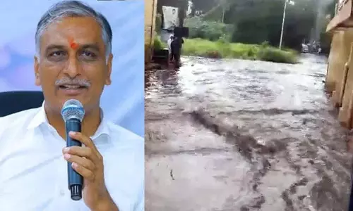 Koti ENT अस्पताल में भारी बाढ़ का पानी घुसा.. हरीश राव नाराज़