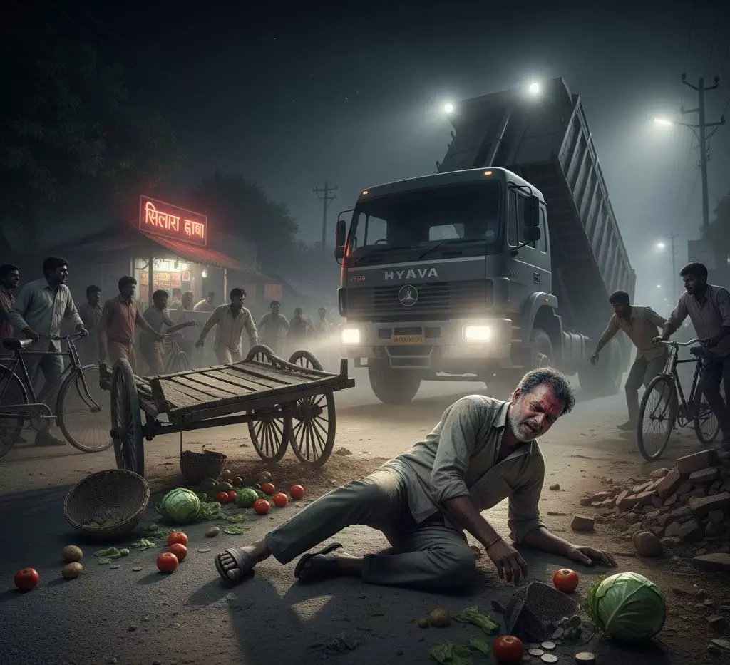 अज्ञात हाईवा की ठोकर से सब्जी बेचने वाला व्यक्ति घायल, FIR दर्ज अज्ञात हाईवा की ठोकर से सब्जी बेचने वाला व्यक्ति घायल, FIR दर्ज