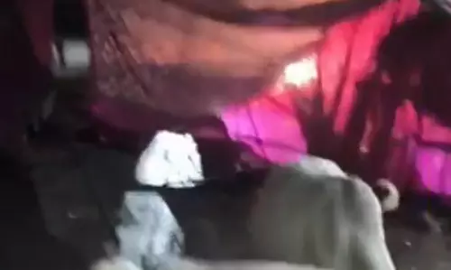 रिसेप्शन पार्टी में घुसी कार, मची अफरा-तफरी