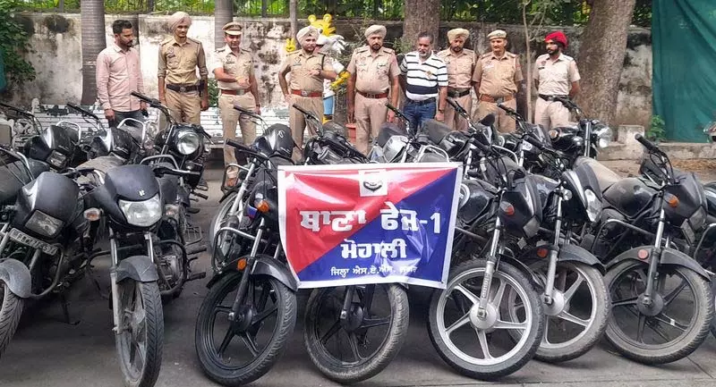 Chandigarh: तीन वाहन चोर पुलिस के शिकंजे में, 18 चोरी की बाइकें बरामद Chandigarh: तीन वाहन चोर पुलिस के शिकंजे में, 18 चोरी की बाइकें बरामद