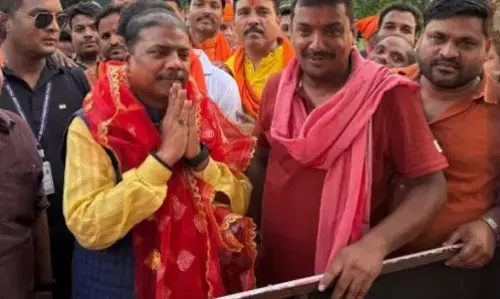 BJP विधायक की ध्वजा यात्रा पूरी, रतनपुर महामाया मंदिर के दर्शन किए