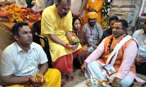 Jaipur: मां त्रिपुरा सुंदरी के चरणों में नतमस्तक हुए वासुदेव देवनानी और कन्हैयालाल