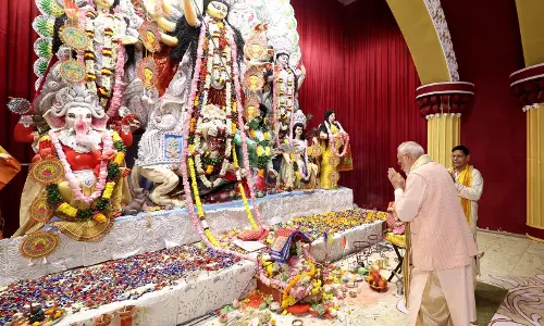 PM मोदी और अमित शाह ने नवरात्रि की अष्टमी पर दुर्गा पूजा में भागीदारी