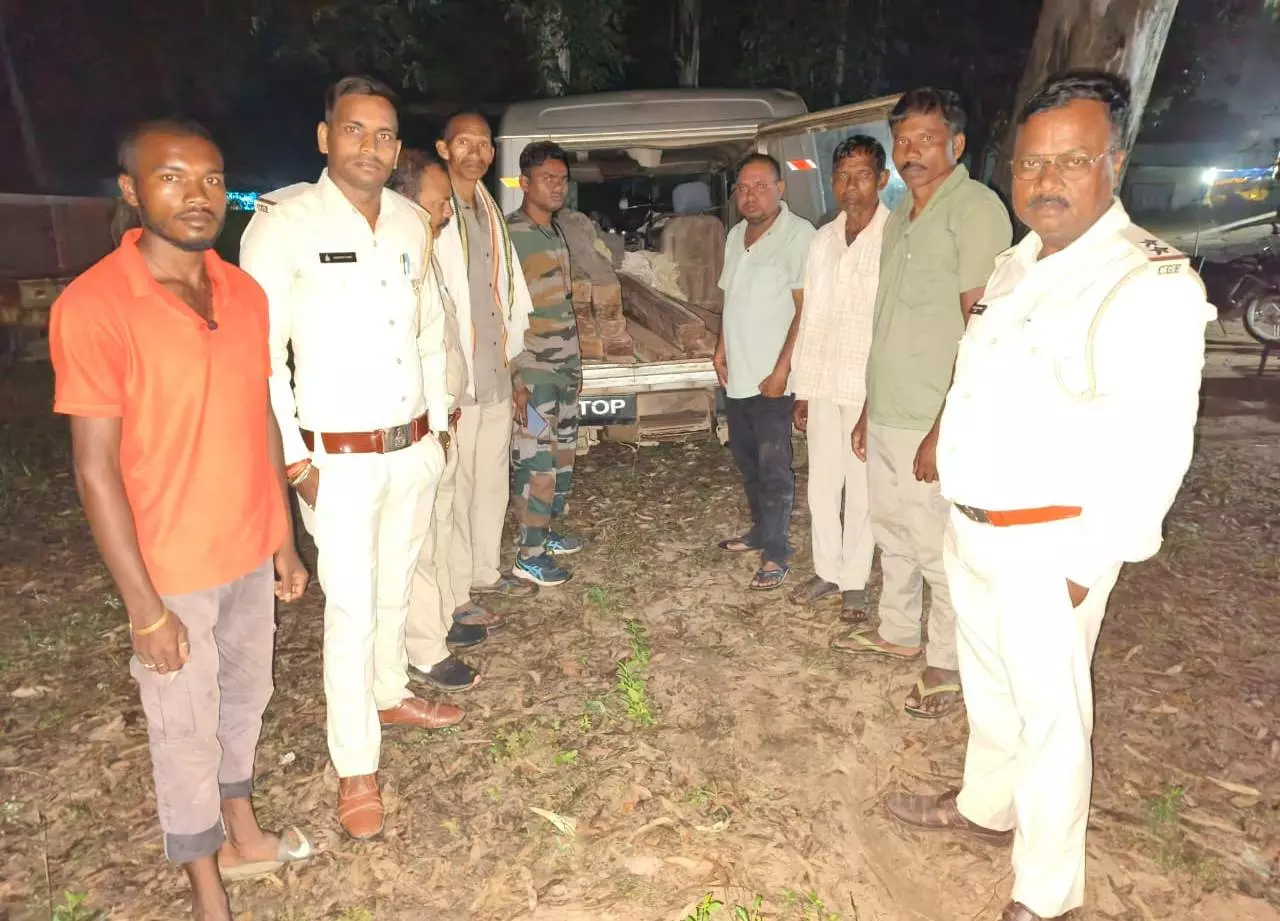 साल की लकड़ी की तस्करी, वन विभाग ने की कार्रवाई साल की लकड़ी की तस्करी, वन विभाग ने की कार्रवाई