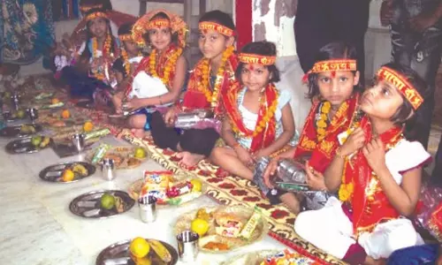 Haridwar: कन्या पूजन के मौके पर नवरात्र साधना का समापन