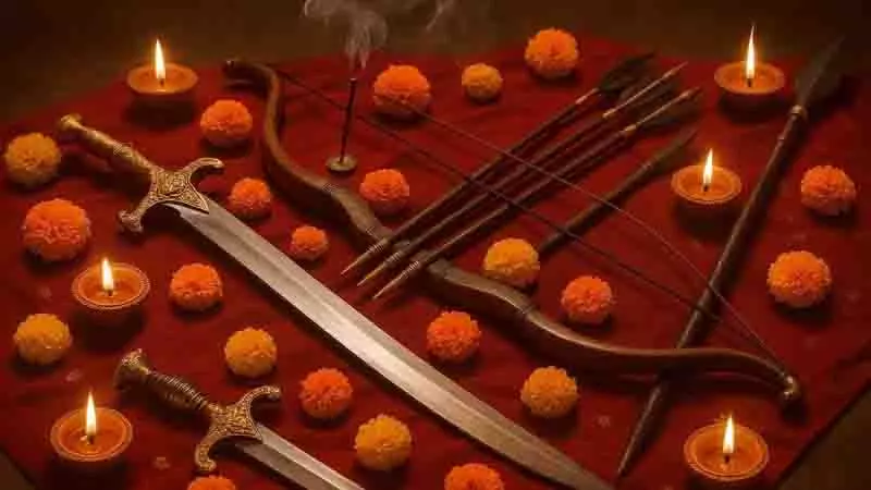 Ayudha Puja : जानिए विजयादशमी पर क्यों की जाती है शस्त्रों की पूजा, इसका महत्व और शुभ मुहूर्त Ayudha Puja : जानिए विजयादशमी पर क्यों की जाती है शस्त्रों की पूजा, इसका महत्व और शुभ मुहूर्त