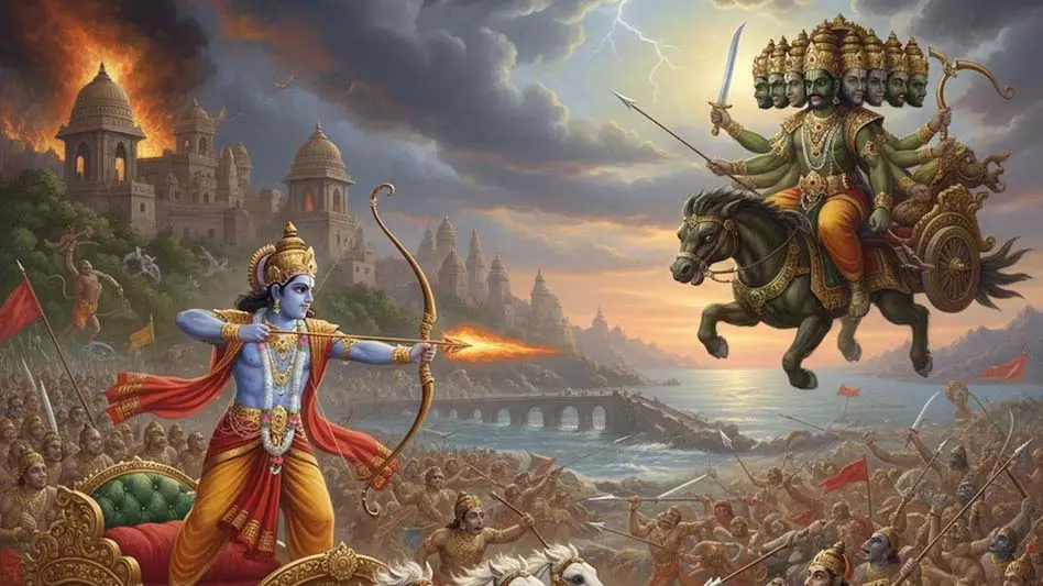 Dussehra 2025: रावण की अमरता का रहस्य और श्रीराम द्वारा वध की कहानी Dussehra 2025: रावण की अमरता का रहस्य और श्रीराम द्वारा वध की कहानी
