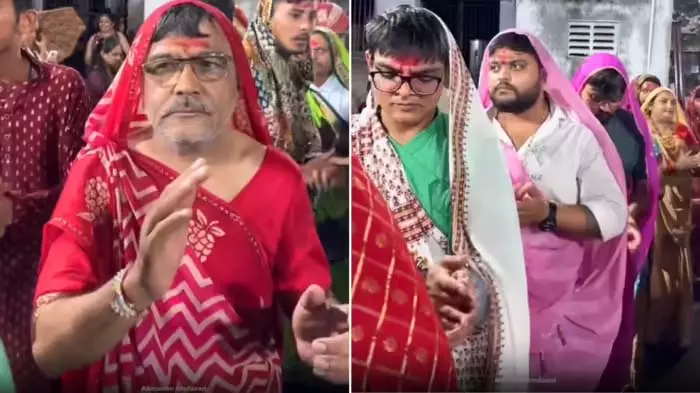 नवरात्रि में पुरुषों का साड़ी पहनकर गरबा, 200 साल पुरानी अनोखी परंपरा वायरल नवरात्रि में पुरुषों का साड़ी पहनकर गरबा, 200 साल पुरानी अनोखी परंपरा वायरल