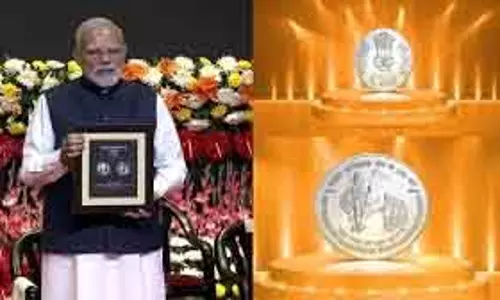 मोदी ने आरएसएस शताब्दी के लिए विशेष सिक्का और डाक टिकट जारी किया मोदी ने आरएसएस शताब्दी के लिए विशेष सिक्का और डाक टिकट जारी किया