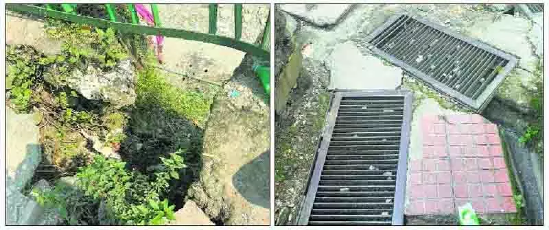सुरक्षा ख़तरा, Paddal में क्षतिग्रस्त पैदल मार्ग चिंता का विषय सुरक्षा ख़तरा, Paddal में क्षतिग्रस्त पैदल मार्ग चिंता का विषय