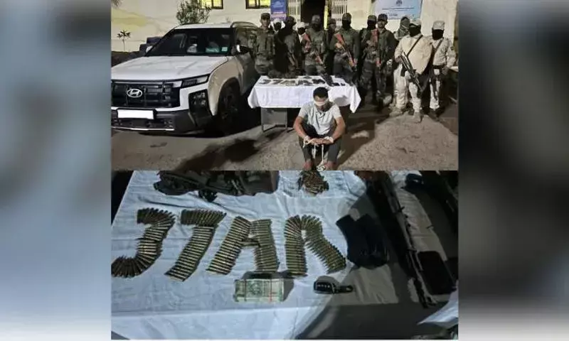 Manipur: कुकी संगठन का प्रमुख चुराचांदपुर में गिरफ्तार; हथियार, नकदी और वाहन जब्त Manipur: कुकी संगठन का प्रमुख चुराचांदपुर में गिरफ्तार; हथियार, नकदी और वाहन जब्त