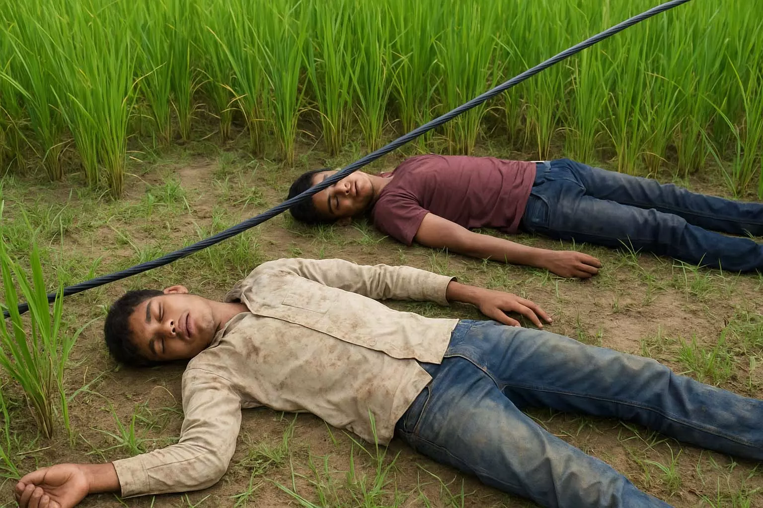 करंट लगने से दो सगे भाइयों की मौत, खेत में अचानक गिरा हाईटेंशन तार करंट लगने से दो सगे भाइयों की मौत, खेत में अचानक गिरा हाईटेंशन तार