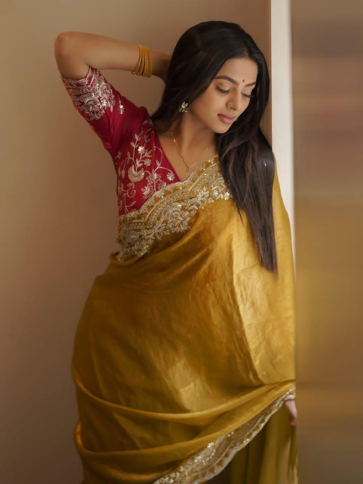 साड़ी में खूबसूरत लगी डेलना डेविस