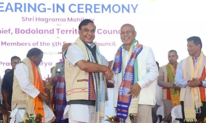 Assam: BPF के हाग्रामा मोहिलरी ने बीटीसी प्रमुख के रूप में शपथ ली