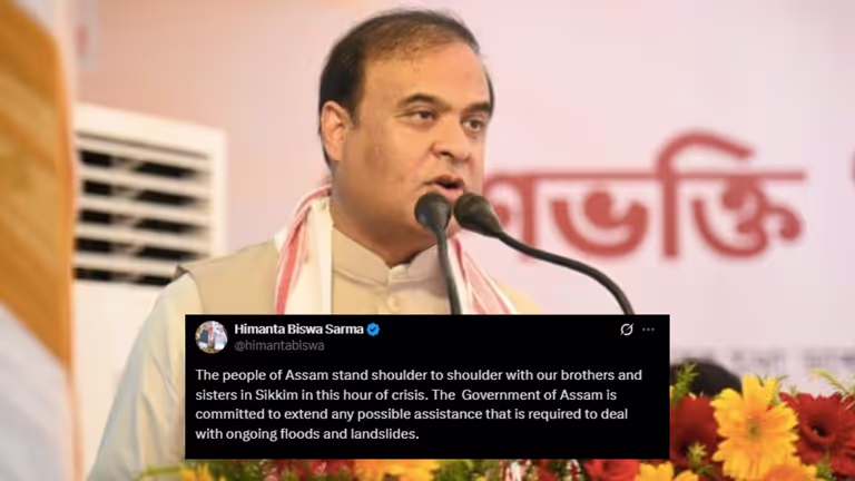 Assam के मुख्यमंत्री ने भूस्खलन और बाढ़ संकट के बीच सिक्किम और बंगाल को सहायता की पेशकश की