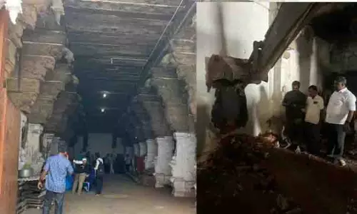 HRCE विभाग ने कन्नियमबलम मंडपम से अतिक्रमण हटाया