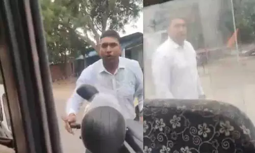 जौनपुर में BJP नेता ने राजस्व अधिकारी को पुलिस की गाड़ी से खींचकर पीटा