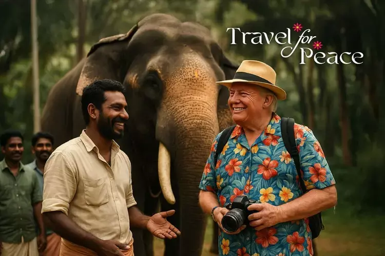 Kerala  पर्यटन के विज्ञापन में यात्रा को शांति का मार्ग बताया गया
