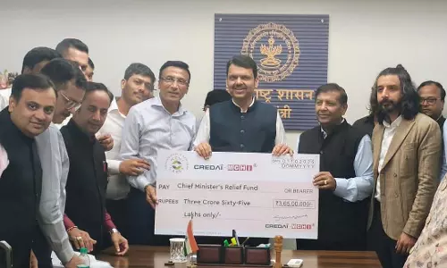 CREDAI-MCHI ने बाढ़ बचाव और पुनर्वास प्रयासों के लिए CM राहत कोष में 3.65 करोड़ का सहयोग दिया