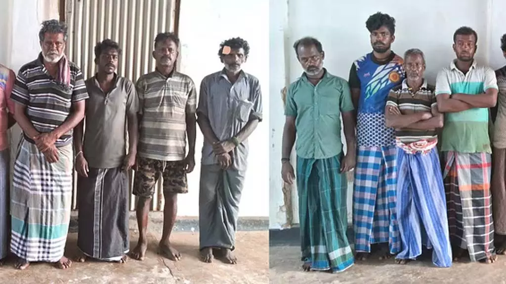 Tamil Nadu : श्रीलंकाई नौसेना ने रामेश्वरम के 30 मछुआरों को गिरफ्तार किया Tamil Nadu : श्रीलंकाई नौसेना ने रामेश्वरम के 30 मछुआरों को गिरफ्तार किया