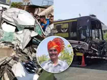 पुणे-सोलापुर राजमार्ग पर दौंड में बस-कार टक्कर, एक की मौत, दोस्त घायल पुणे-सोलापुर राजमार्ग पर दौंड में बस-कार टक्कर, एक की मौत, दोस्त घायल