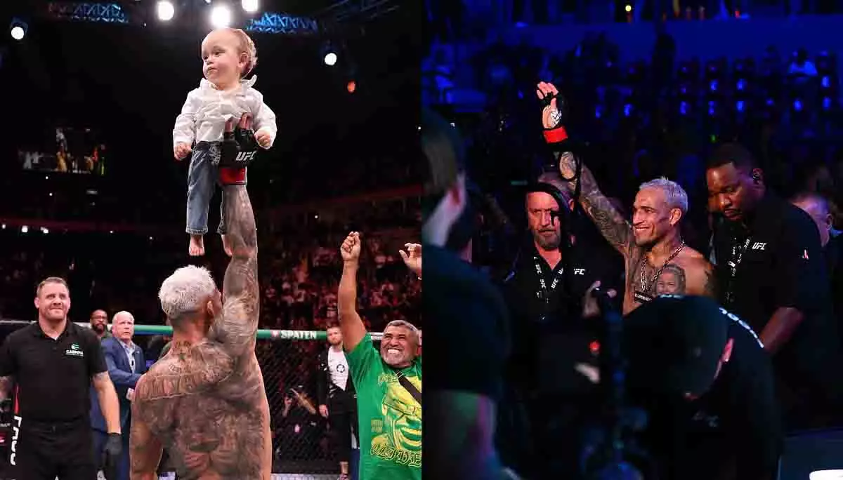 UFC रियो: जीत के बाद ओलिवेरा ने बच्चे को उठाकर मनाया जश्न UFC रियो: जीत के बाद ओलिवेरा ने बच्चे को उठाकर मनाया जश्न