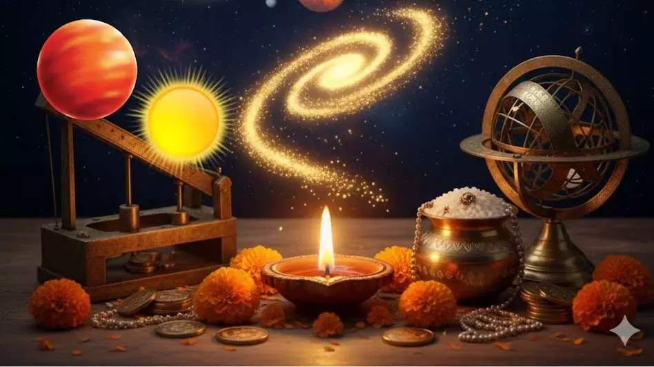 Dhanteras से पहले बनेगी सूर्य‑मंगल की युति: इन 4 राशियों पर बरसेगी लक्ष्मी‑कुबेर की कृपा Dhanteras से पहले बनेगी सूर्य‑मंगल की युति: इन 4 राशियों पर बरसेगी लक्ष्मी‑कुबेर की कृपा