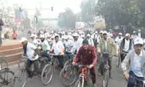 HAJIN विश्व निवेशक सप्ताह पर हाजिन में मेगा साइकिल रैली का आयोजन