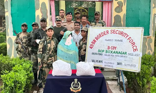 संयुक्त अभियान में BSF ने त्रिपुरा में 16 करोड़ रुपये मूल्य की याबा टैबलेट जब्त की