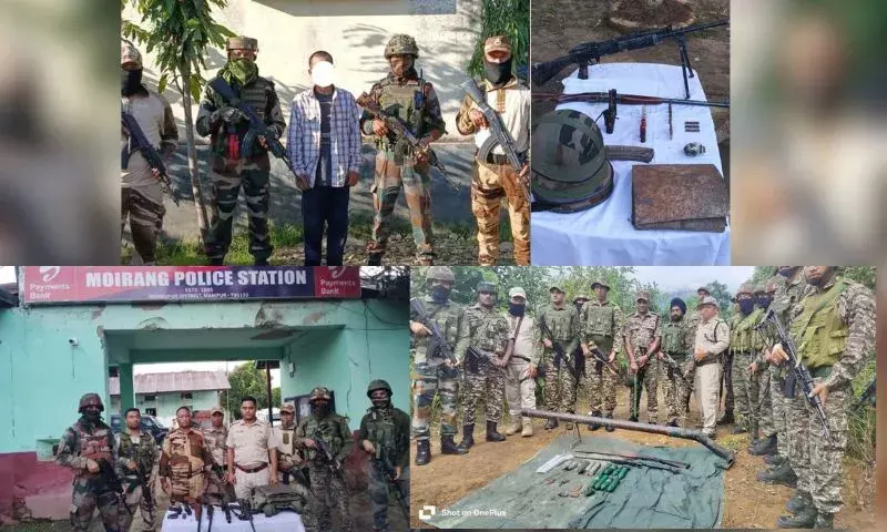 Manipur में तीन उग्रवादी शिविरों का भंडाफोड़, हथियार जब्त, एक गिरफ्तार Manipur में तीन उग्रवादी शिविरों का भंडाफोड़, हथियार जब्त, एक गिरफ्तार
