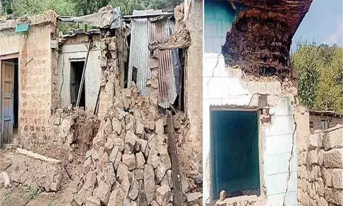 Himachal: स्लाइडिंग की चपेट में आया बाहा गांव, कई मकान हुए क्षतिग्रस्त
