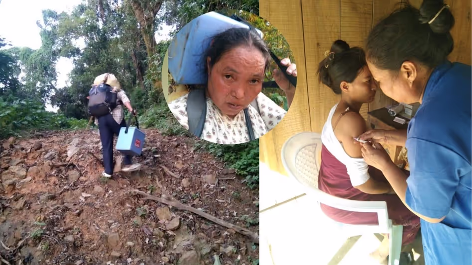 Manipur के तामेंगलोंग में बच्चों को पोलियो की खुराक दिलाने के लिए Manipur के तामेंगलोंग में बच्चों को पोलियो की खुराक दिलाने के लिए
