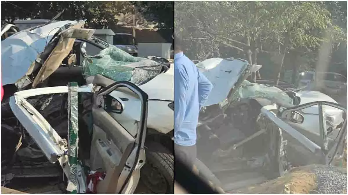 Gurugram: बजरी से लदा ट्रॉला कार पर पलटा 1 की मौत, 2 घायल Gurugram: बजरी से लदा ट्रॉला कार पर पलटा 1 की मौत, 2 घायल
