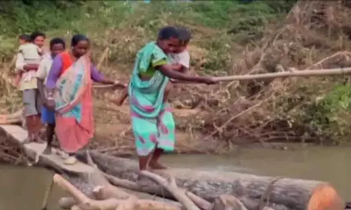 Gajapati में बुनियादी ढांचे की कमी, ग्रामीणों का सहारा बना लकड़ी का पुल Gajapati में बुनियादी ढांचे की कमी, ग्रामीणों का सहारा बना लकड़ी का पुल